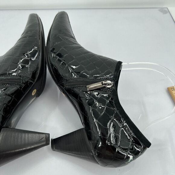 Aquatallia Women's Ankle Pump Pointy  Toe Size 8.5 Waterproof Black Croc Leather - Picture 8 of 12